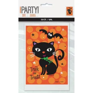 Halloween Trick-Or-Treat Bags 50pk Cat And Bat