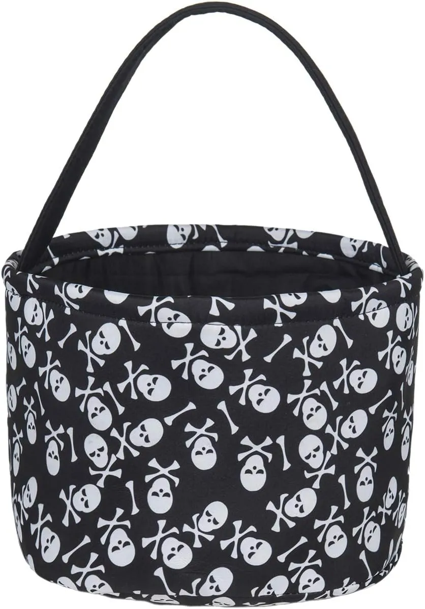 Halloween Trick or Treat Bucket - Candy Basket Tote Bag for Kids（Magic Hat - Pumpkin Grimace - Human Skeletont）