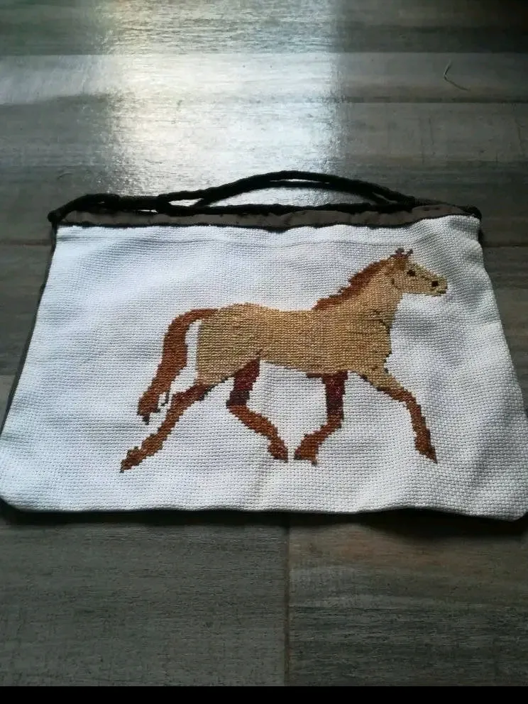 Handbag with cross stitch