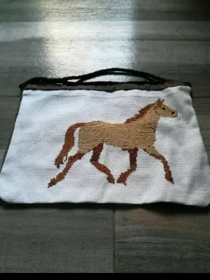 Handbag with cross stitch