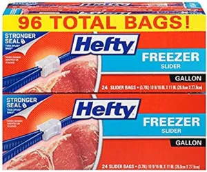 Hefty 4-24 CT Gallon Freezer Slider Bags, 96 CT