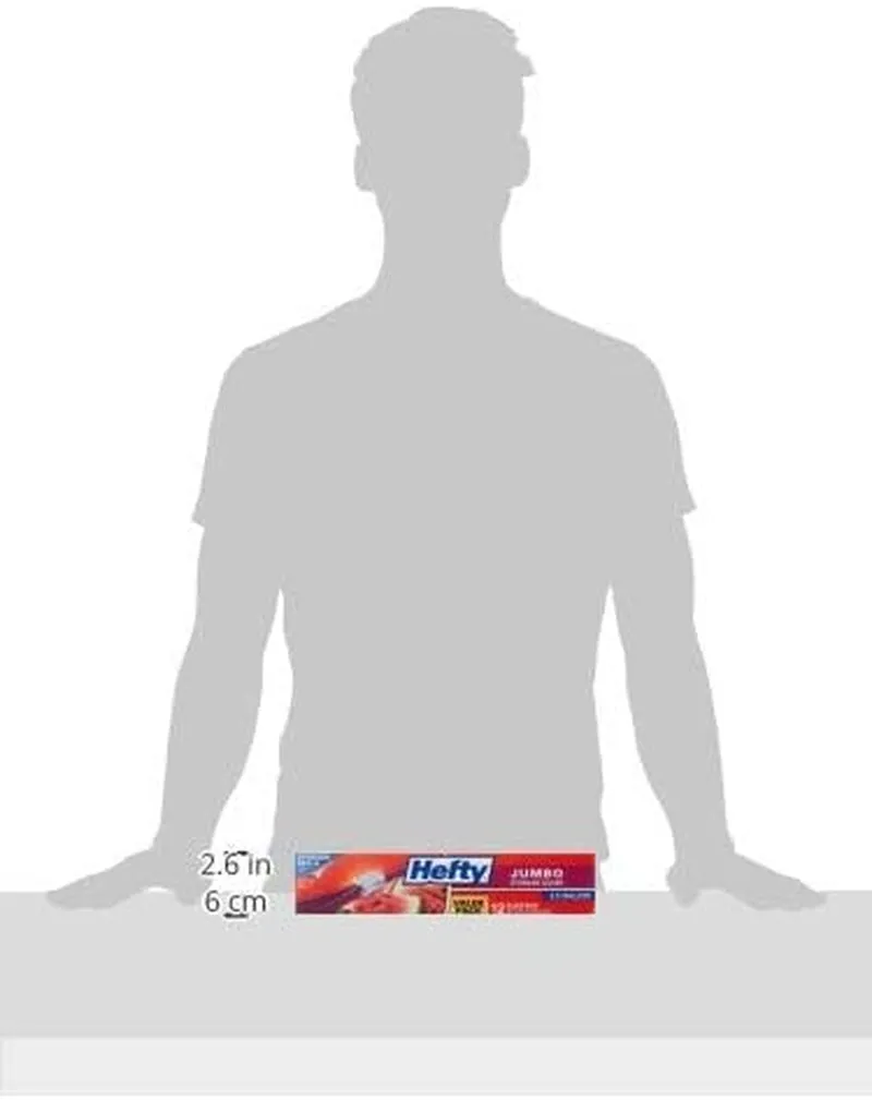 Hefty Slider Jumbo Storage Bags, 2.5 Gallon Size, 12 Count