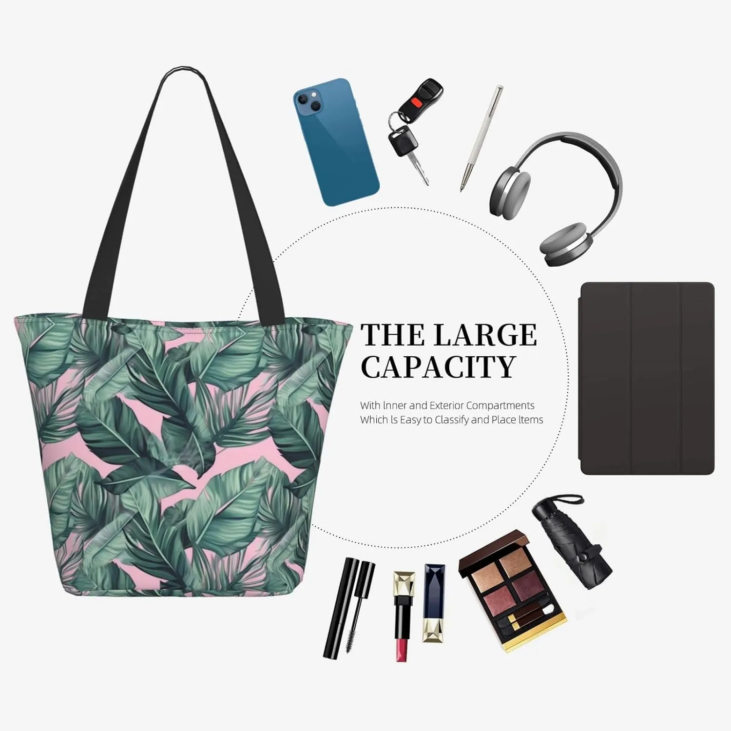 Horses On The Beach Printed Fashionable Large Handbag And Shoulder Bag, Suitable For Various Daily Use