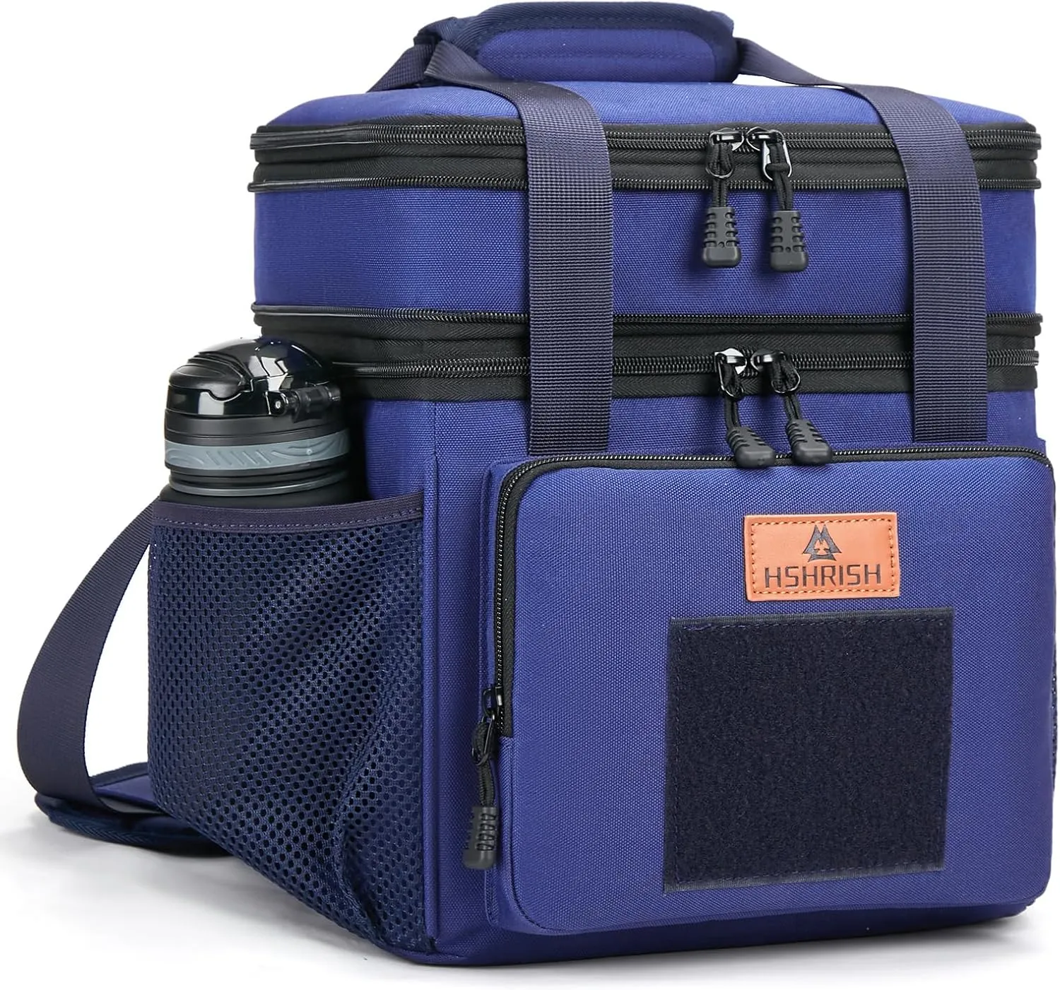 HSHRISH Expandable Large Tactical Lunch Box for Adults, Durable Insulated Lunch Bags with Shoulder Strap, Cooler Bag for Men Women Work Outdoor Picnic Trips,Blue