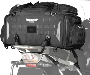 HUNTVP Motorcycle Tail Bag 50-70L Waterproof Expandable Motorcycle Bags for Back Seat Rear Rack Bag Motorbike Trunk Travel Luggage Bags Backpack with MOLLE System, Black