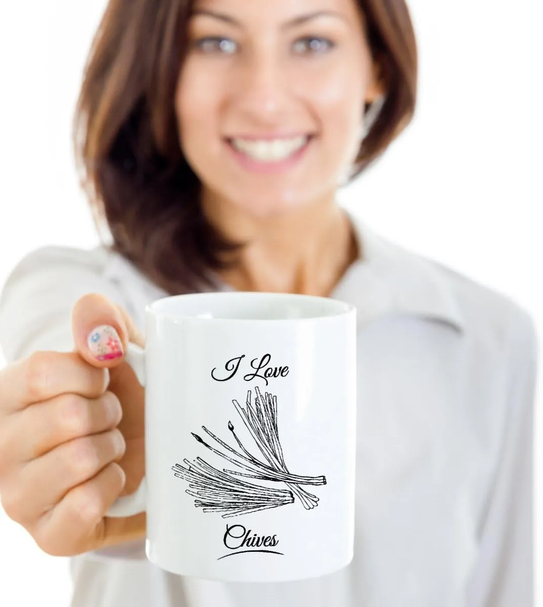 I Love Chives Home Cooking Essentials Coffee & Tea Mug Stuff For A Cook & Women Cooks (15oz)