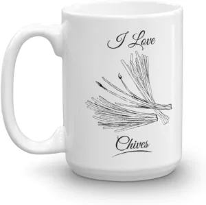 I Love Chives Home Cooking Essentials Coffee & Tea Mug Stuff For A Cook & Women Cooks (15oz)