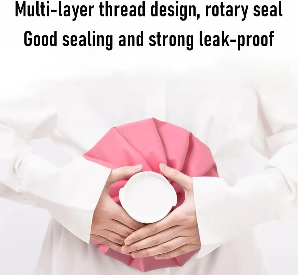 Ice Pack for Injuries Reusable, Classic No-Leak Ice Bags, Ice Bags Hot Water Bag for Hot & Cold Therapy and Pain Relief, Relieve Migraines, Sports Injuries Swelling Pain (Pink 6"/9"/11" Wrap)