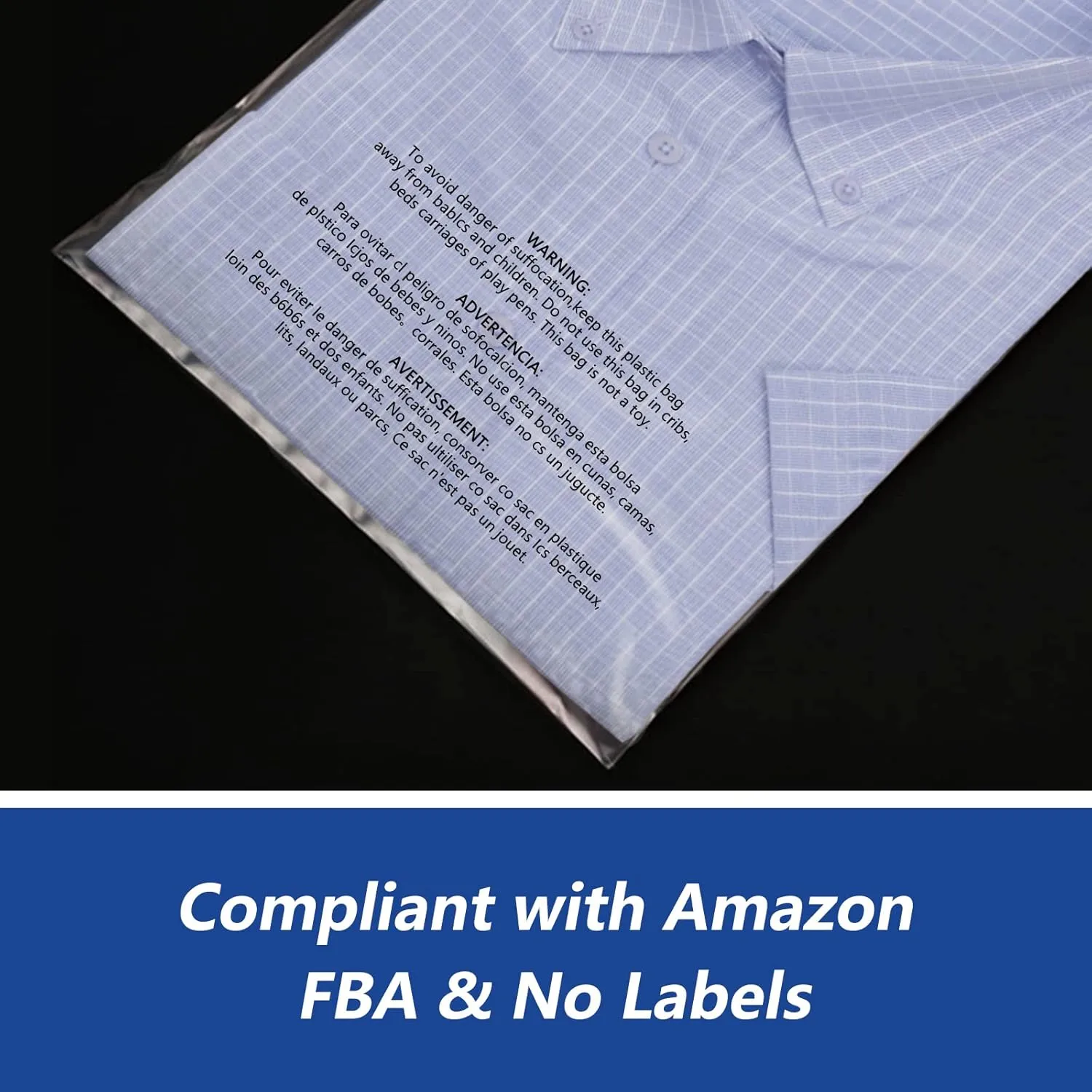 iMailer - 500 Count - 8" x 10" Clear Plastic Poly Bags with Suffocation Warning for Clothing, T-Shirt, Brochure, Prints, Handicraft Gift- Resealable Adhesive,Not Strong