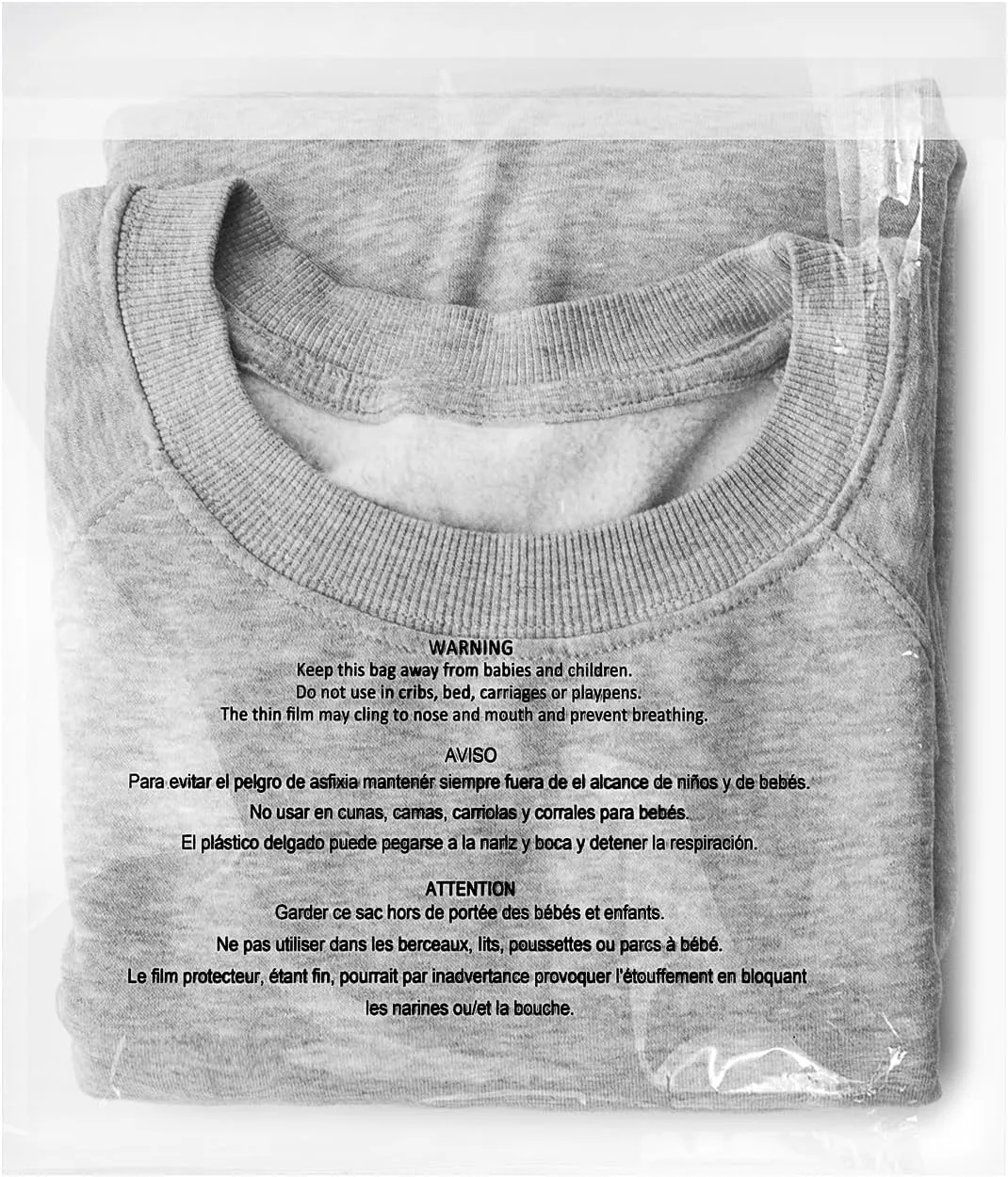 iMailer - 500 Count - 8" x 10" Clear Plastic Poly Bags with Suffocation Warning for Clothing, T-Shirt, Brochure, Prints, Handicraft Gift- Resealable Adhesive,Not Strong