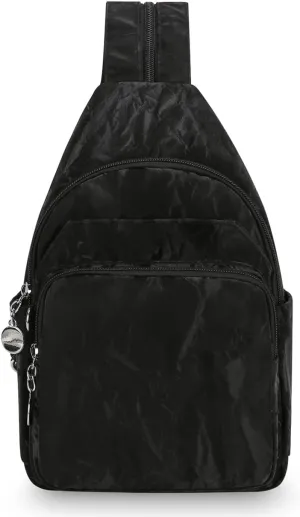 Innovative Sling Bag Backpack Converts to Comfortable Crossbody Bag for Women, Perfect for Commute,Weekend Getaways, Outdoors Hikking (BLACK)