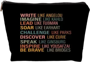 Inspirational Gifts for Women Makeup Bag, Women Empowerment Gifts, Gifts for Black Women, American American Gifts for Women, Feminist Gifts, Strong Women Gifts Makeup Cosmetic Bag for Purse