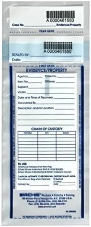 Integrity Evidence Bag, 4x7-1/2", 100 Per Pack