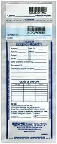 Integrity Evidence Bag, 4x7-1/2", 100 Per Pack