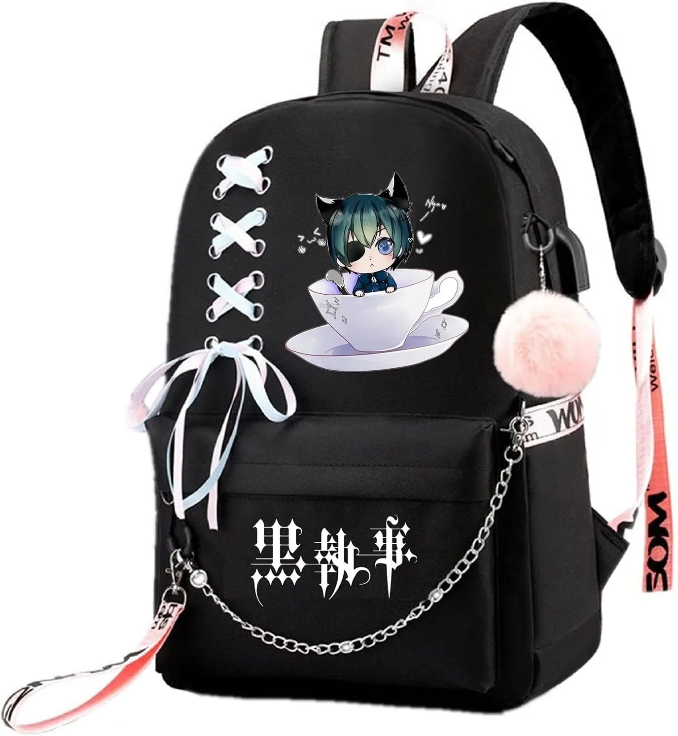 ISaikoy Anime Ciel Phantomhive Backpack Sebastian Bookbag Daypack School Bag Shoulder Bag Style I5