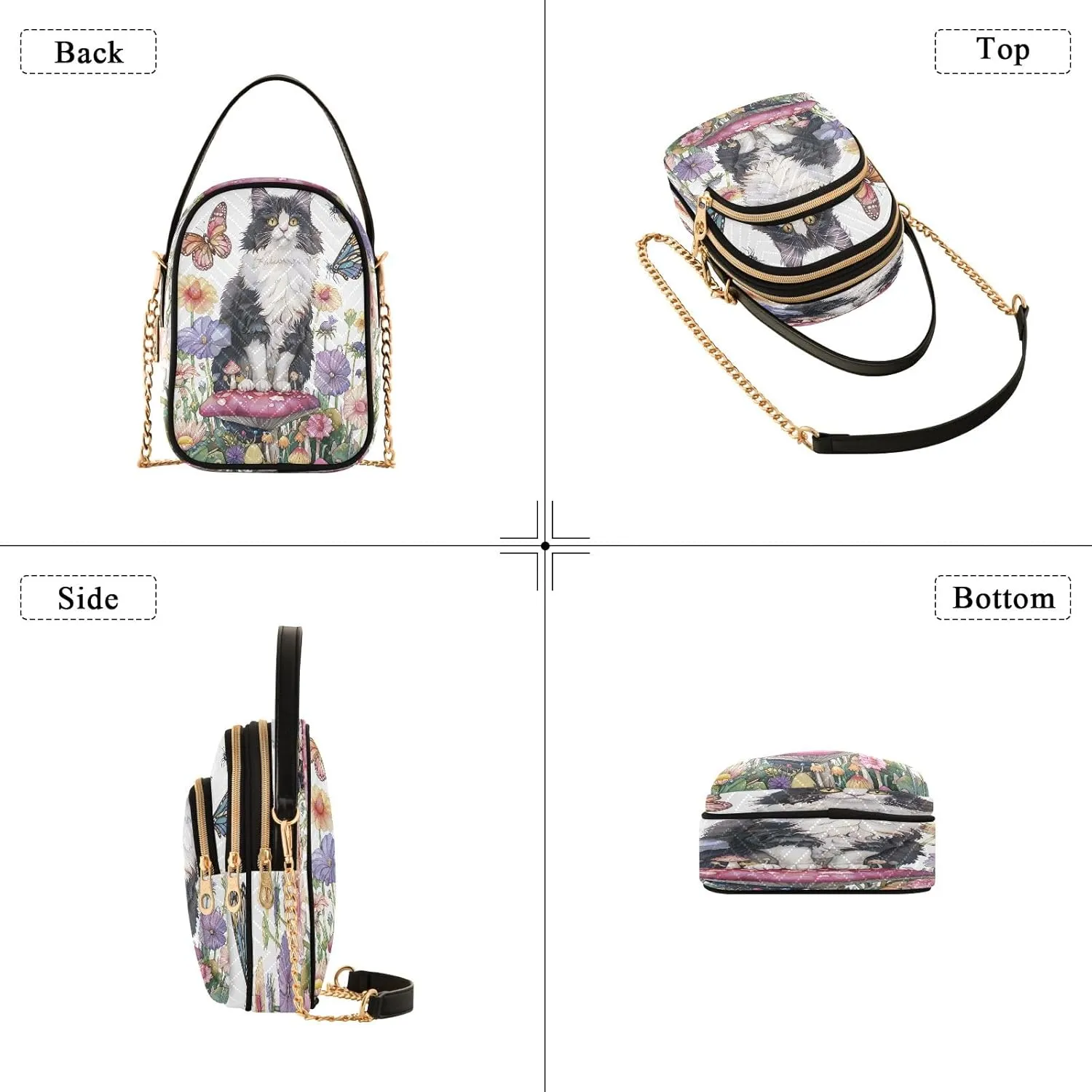 Joisal Colorful Wildflowers Crossover Bags for Women Trendy Small Shoulder Purse, Wallet Purse for Women