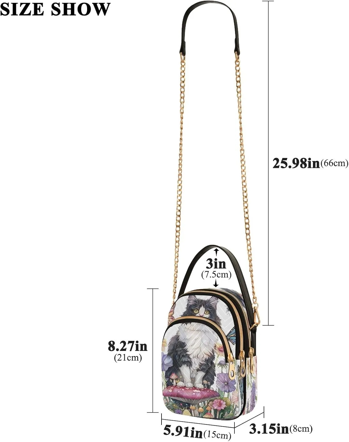 Joisal Colorful Wildflowers Crossover Bags for Women Trendy Small Shoulder Purse, Wallet Purse for Women