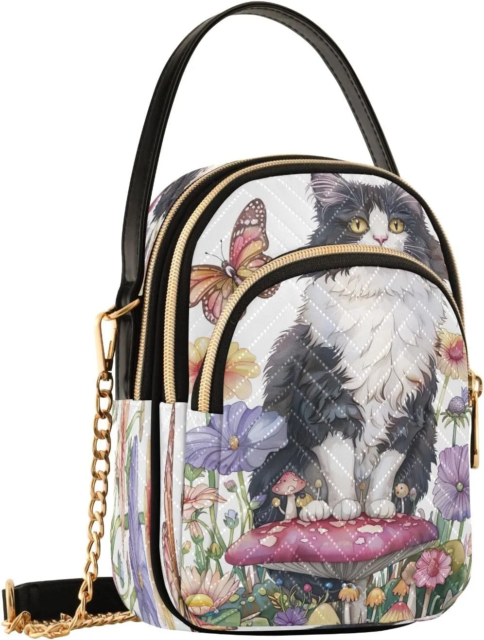 Joisal Colorful Wildflowers Crossover Bags for Women Trendy Small Shoulder Purse, Wallet Purse for Women