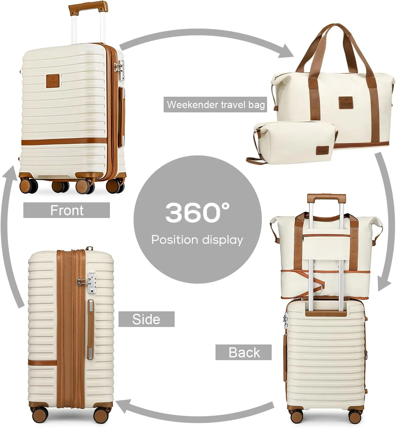 Joyway Expandable Luggage Sets 5 Piece, Hard Case Suitcase Set with Spinner Wheels, Hardshell Lightweight Travel Luggage with TSA Lock