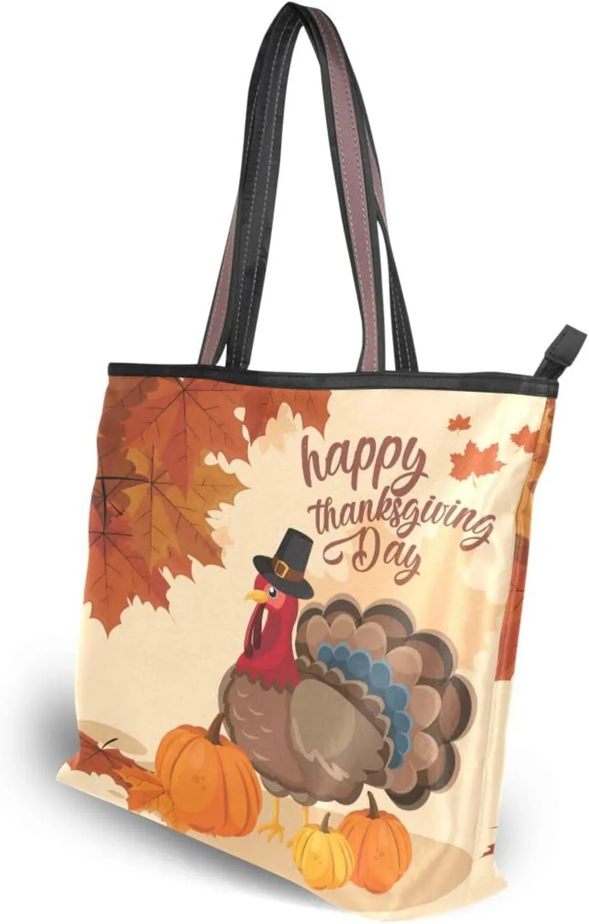 JSTEL Halloween Pumpkin Tote Purse with Pockets and Compartments,Halloween Bat Tote Bag Zippered