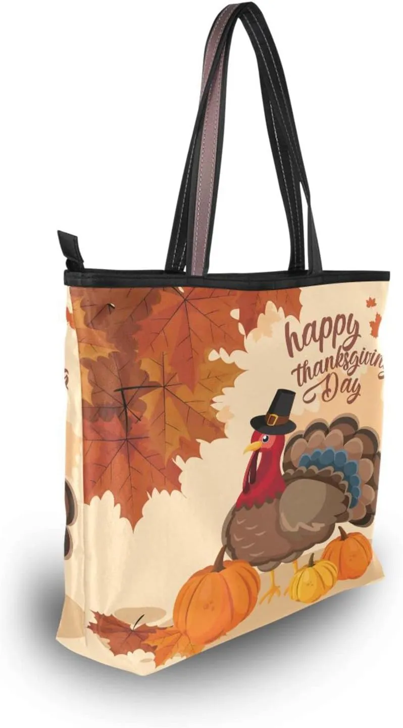 JSTEL Halloween Pumpkin Tote Purse with Pockets and Compartments,Halloween Bat Tote Bag Zippered
