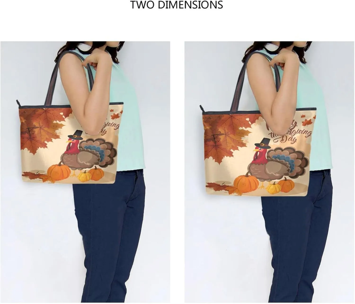 JSTEL Halloween Pumpkin Tote Purse with Pockets and Compartments,Halloween Bat Tote Bag Zippered