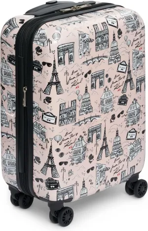 Karl Lagerfeld Paris Karl in Paris Upright Hardside Suitcase, Pink/Black, Small