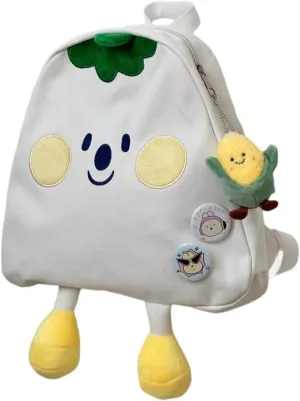 Kawaii Shoulder Bag Head-turning Design Bag Smile Face Mini Bags 3 Colors (White)