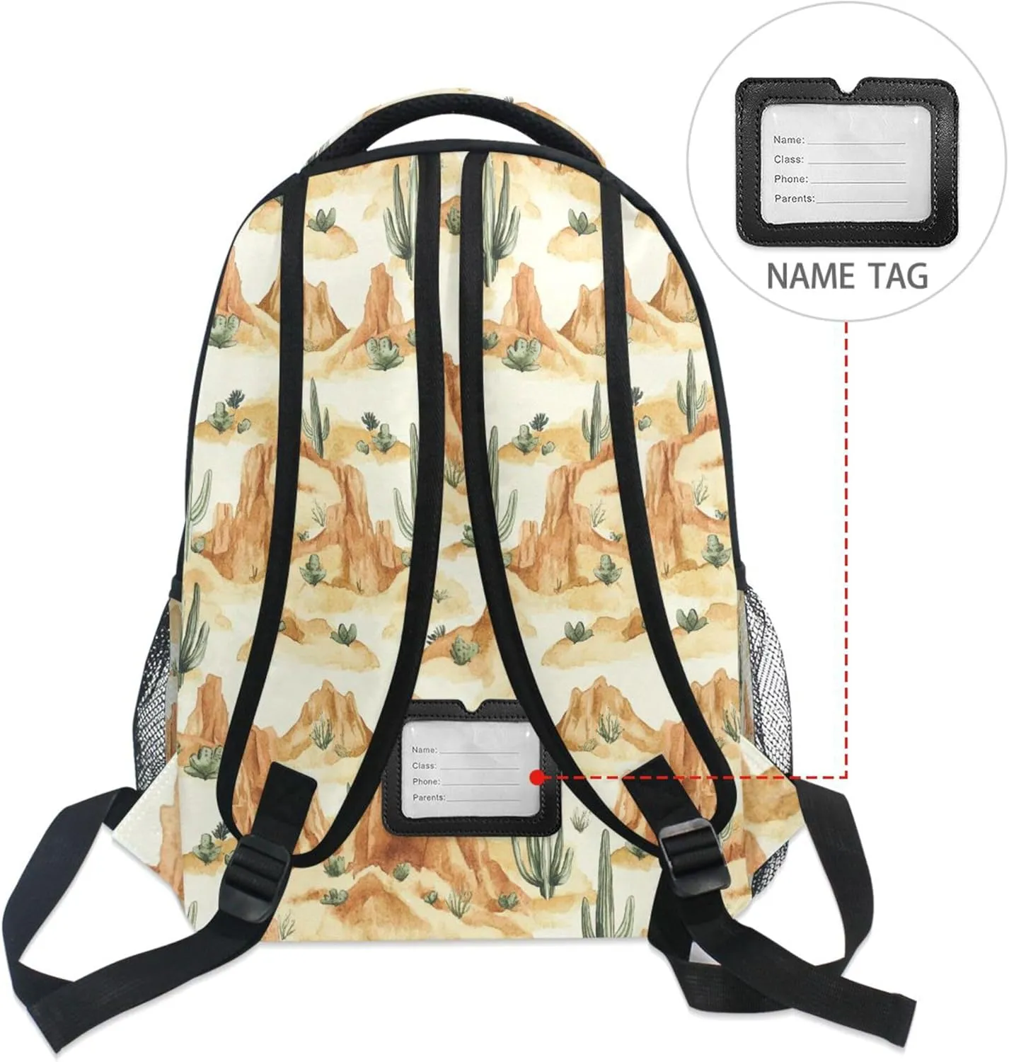 KLL Cute Backpack for Women Men Waterproof Travel Laptop Backpack with Chest Strap for College Work Western Cowboy Cactus Deep Canyons