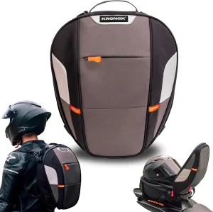 KRONOX Motorcycle Tail Bag – 25L Expandable Helmet Storage, Rear Seat Bag with Backpack Straps, Waterproof Cover, Universal Fit for Travel & Adventure