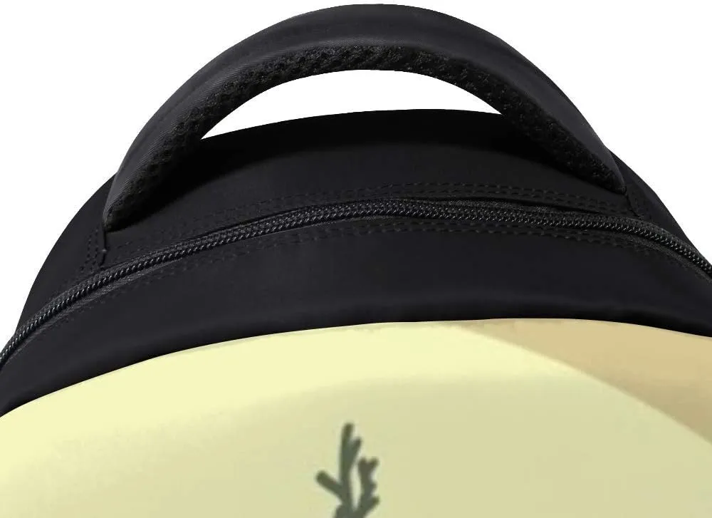 Kuizee Classic Backpack Schoolbag Adjustable Padded Shoulder Straps Daypack ﻿Vintage Beige Card Style Coniferous Forest Sun Casual Bags Durable College Daily 16Inch