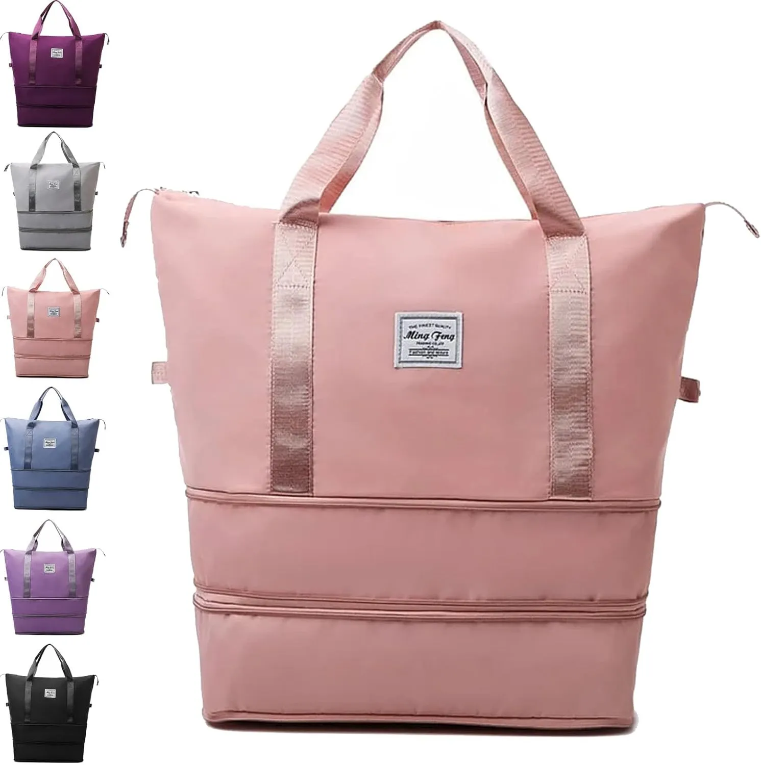 Kulken Travel Bag with Wheels, 2025 New Large Capacity Travel Bag - Universal Wheel Removable (non-wheeled, Pink)