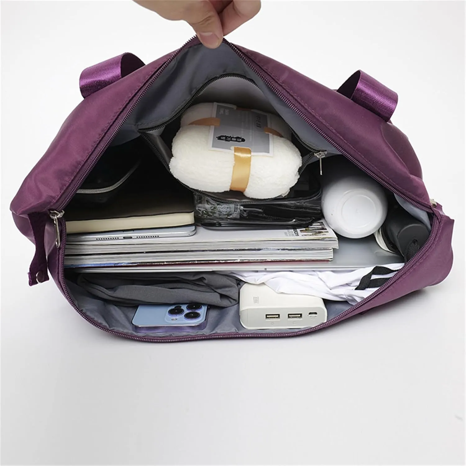 Kulken Travel Bag with Wheels, 2025 New Large Capacity Travel Bag - Universal Wheel Removable (non-wheeled, Purple)