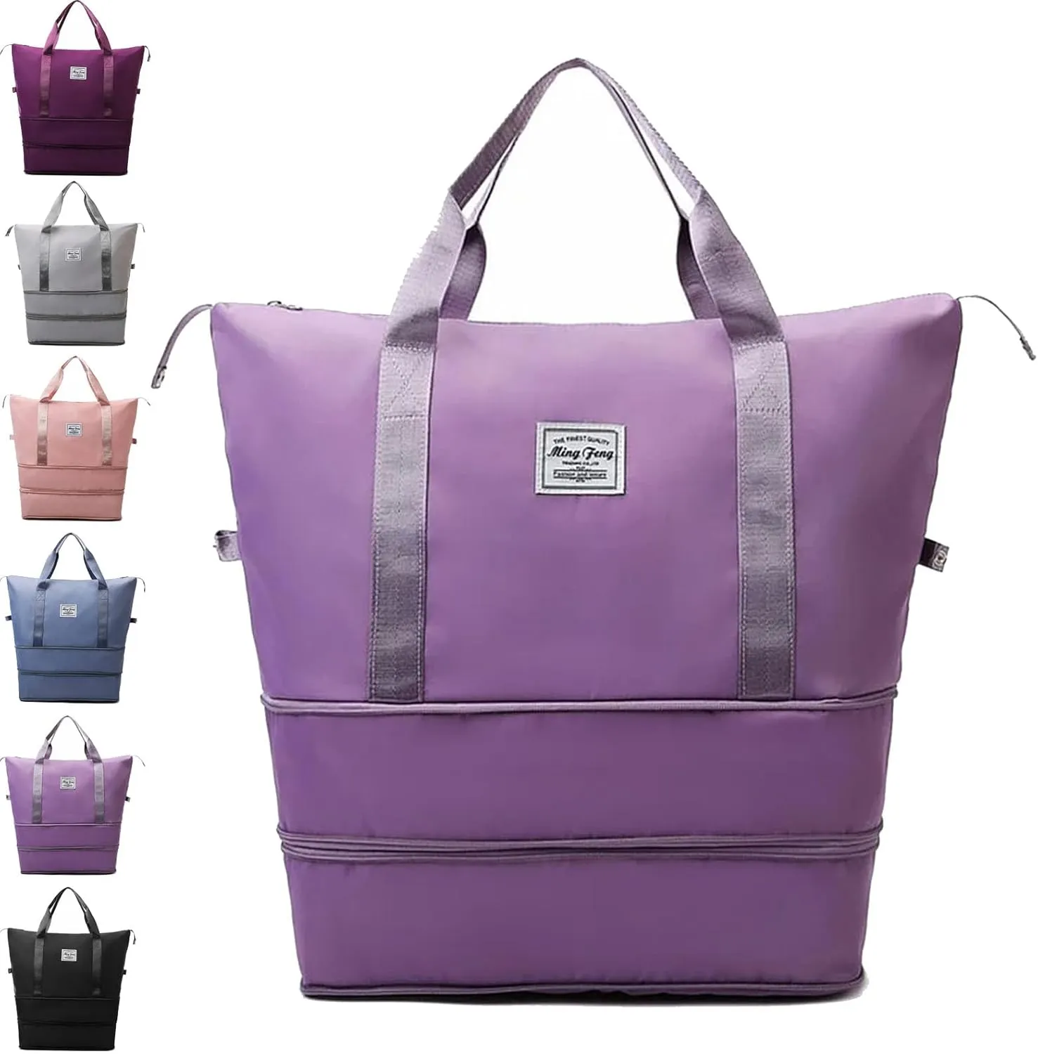 Kulken Travel Bag with Wheels, 2025 New Large Capacity Travel Bag - Universal Wheel Removable (non-wheeled, Purple)
