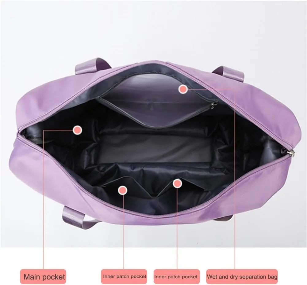 Kulken Travel Bag with Wheels, 2025 New Large Capacity Travel Bag, Wheel Removable, Convertible Womens Duffle Bags(Purple)