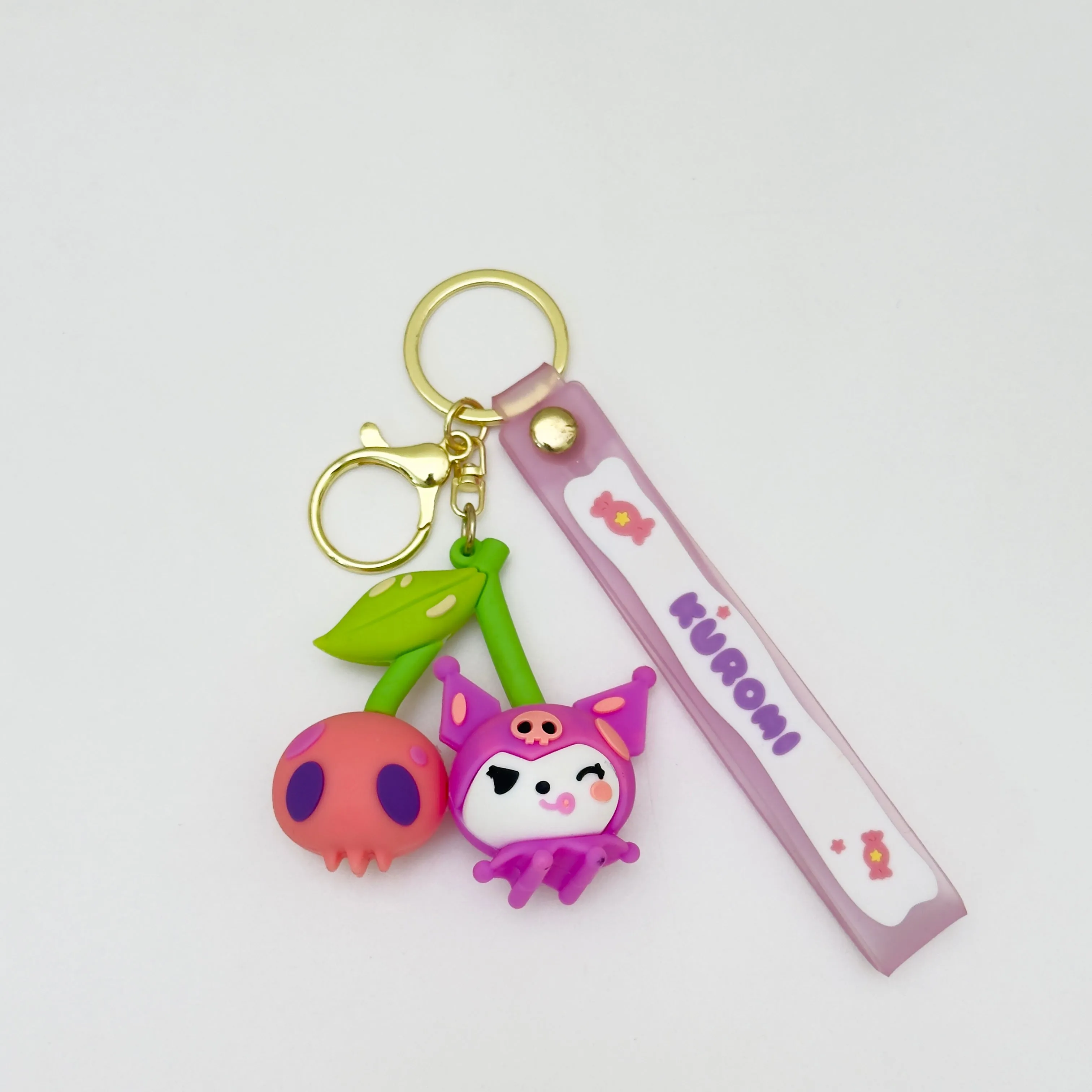 Kuromi Cherry Bite Keychain