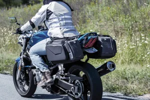 Kuryakyn 5293 XKursion XB Fast Lane Expandable Motorcycle Travel Luggage: Weather Resistant Throw-Over Saddlebags, Black