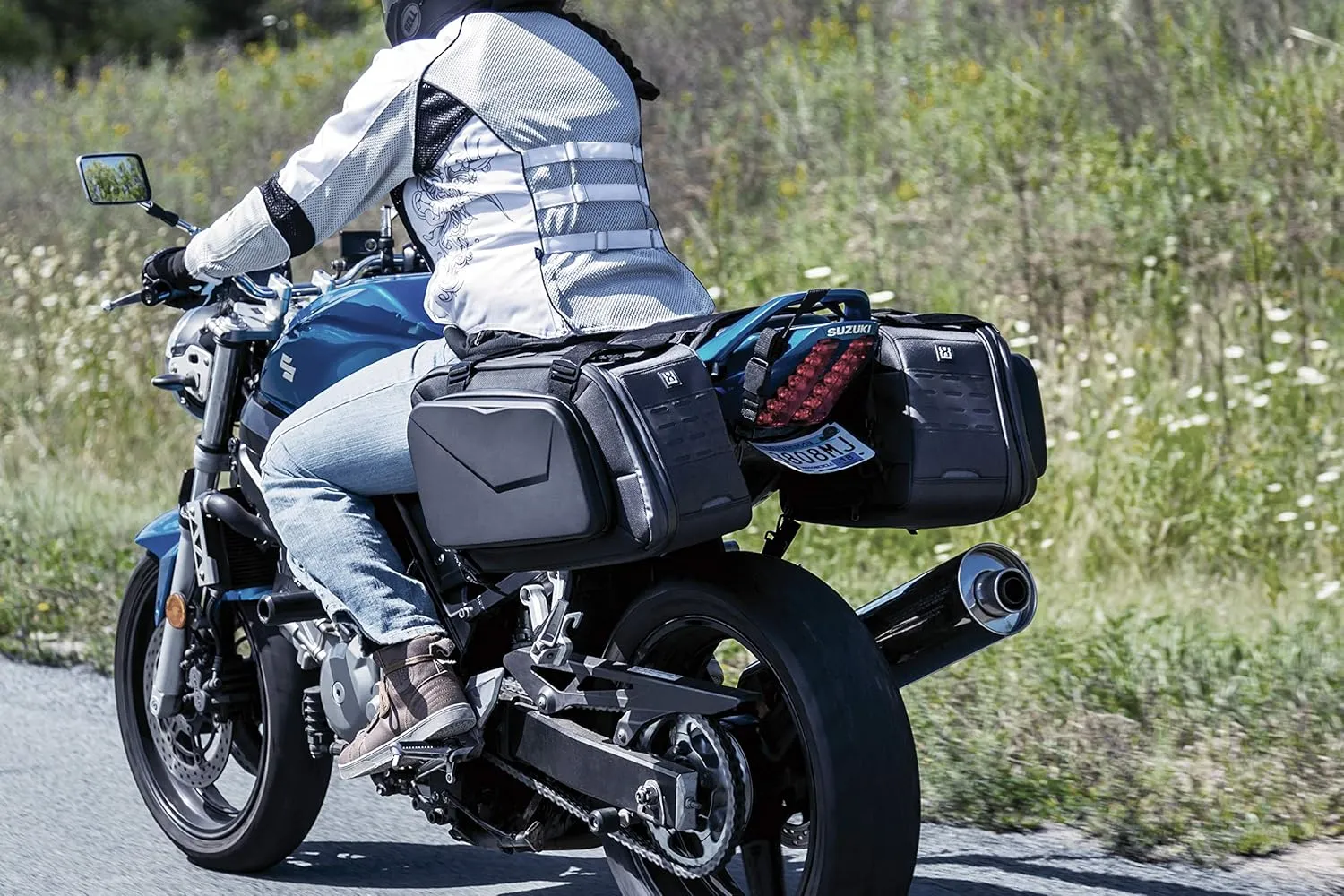 Kuryakyn 5293 XKursion XB Fast Lane Expandable Motorcycle Travel Luggage: Weather Resistant Throw-Over Saddlebags, Black