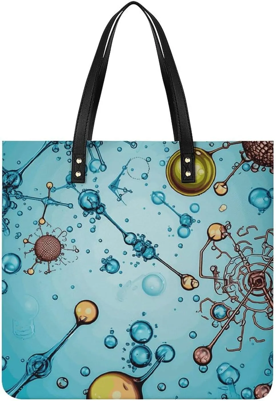Ladies Soft Leather Wallet Leather Printed Handbags for Women Abstraction Biology Chemistry Printed Satchel Tote Fashion Shoulder Bag Purses