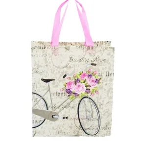 Large Classic Bicycle With Flower Printed PP Non-Woven Bag
