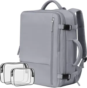 Large Travel Backpack, Carry On Backpack for Men Women, 17 Inch Laptop Backpack,40L Waterproof Backpack Airline Approved, Person Item Bag (Dark grey)