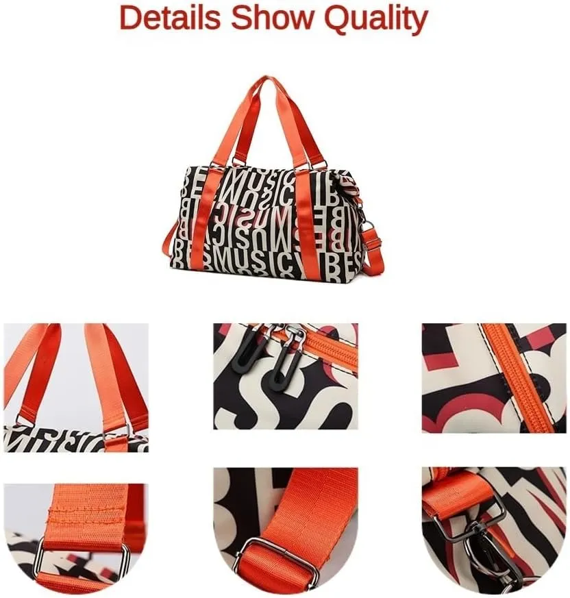 Letter Large Capacity Gym Bag Travel Duffle Fitness Swimming Yog Short Travel Airport Bags for Men Women (light pink)