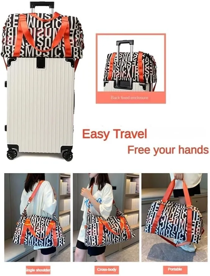 Letter Large Capacity Gym Bag Travel Duffle Fitness Swimming Yog Short Travel Airport Bags for Men Women (light pink)