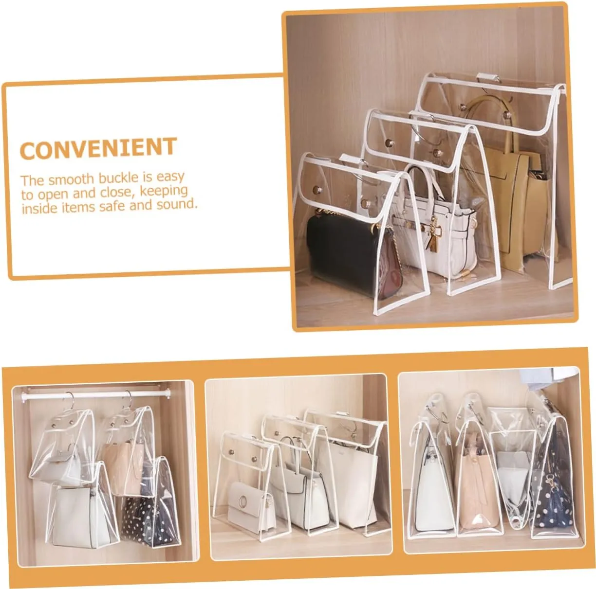 LIFKOME Waterproof Dustproof Handbag Organizer Bag Purse Storage Holder for Closet Door