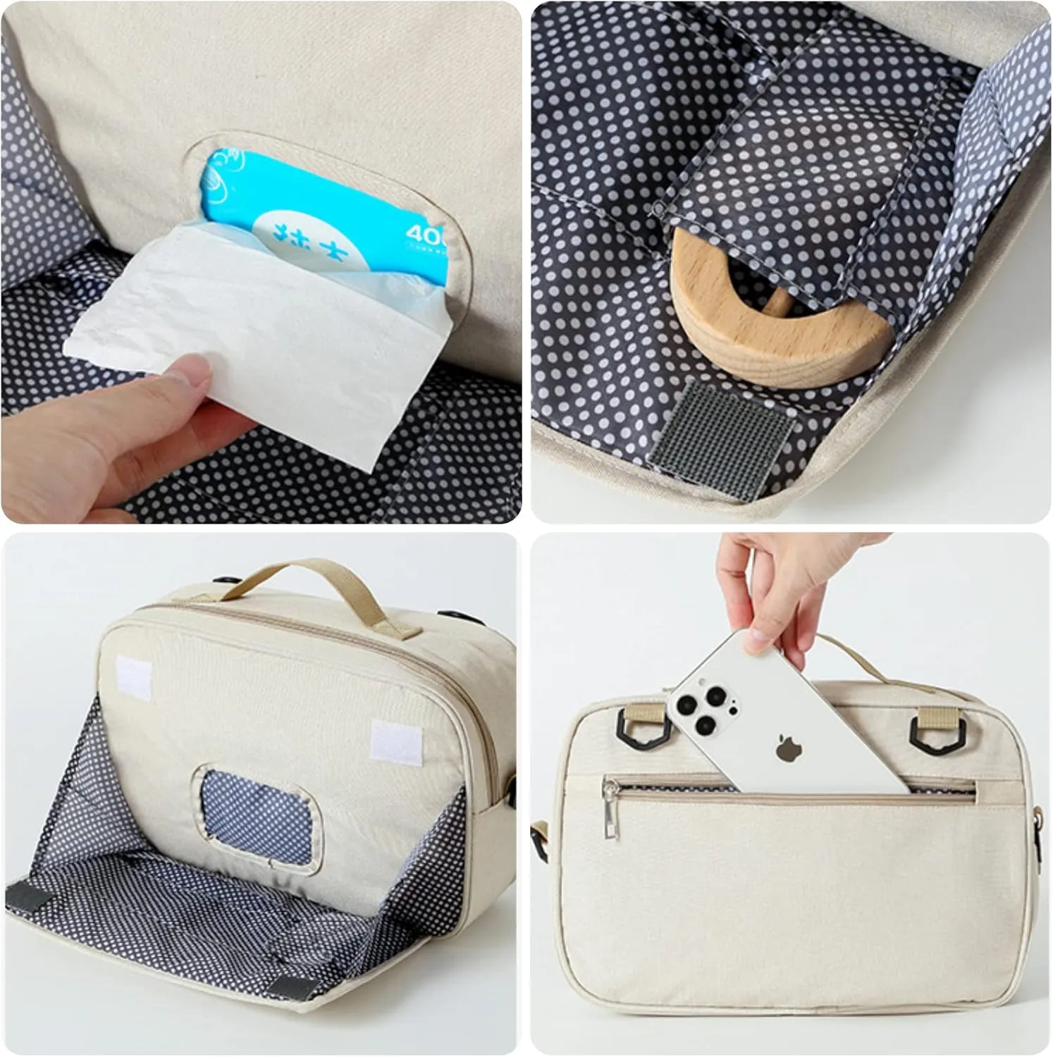 Lmbabter Baby Diaper Bag Stroller Storage Bag Waterproof Diaper Organizer Caddy Infant Tote Portable Mommy Bag for Outdoor