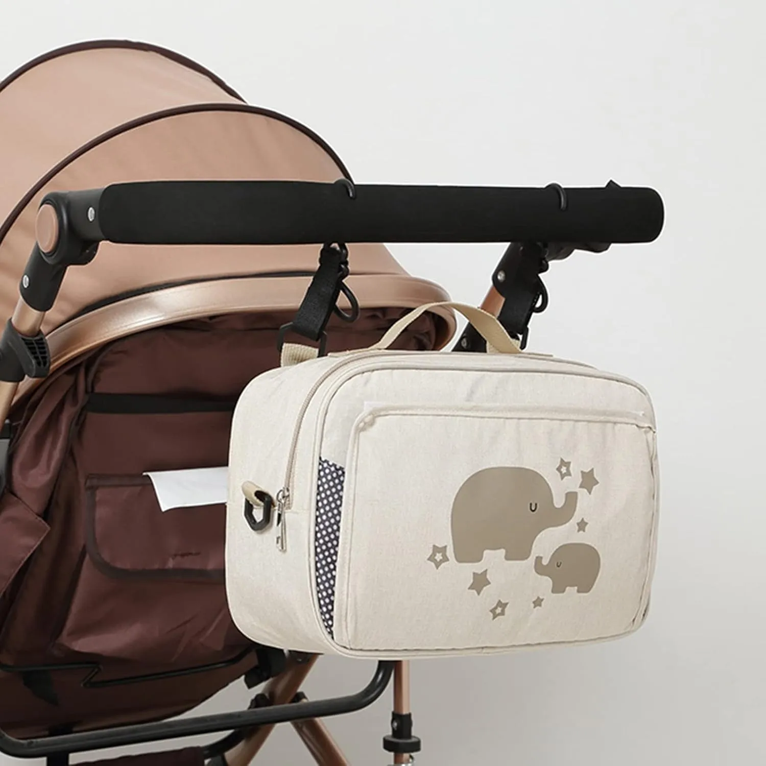 Lmbabter Baby Diaper Bag Stroller Storage Bag Waterproof Diaper Organizer Caddy Infant Tote Portable Mommy Bag for Outdoor