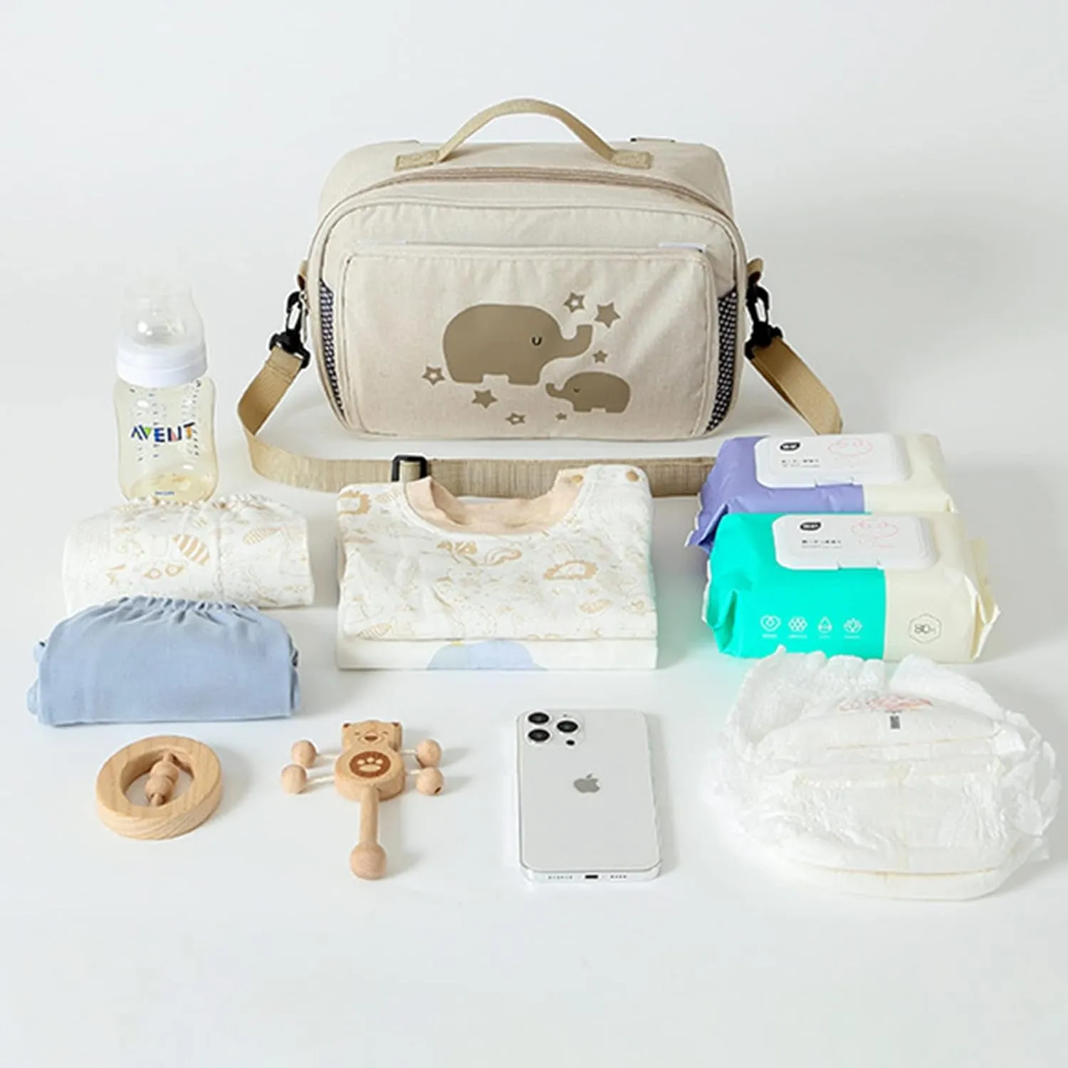 Lmbabter Baby Diaper Bag Stroller Storage Bag Waterproof Diaper Organizer Caddy Infant Tote Portable Mommy Bag for Outdoor