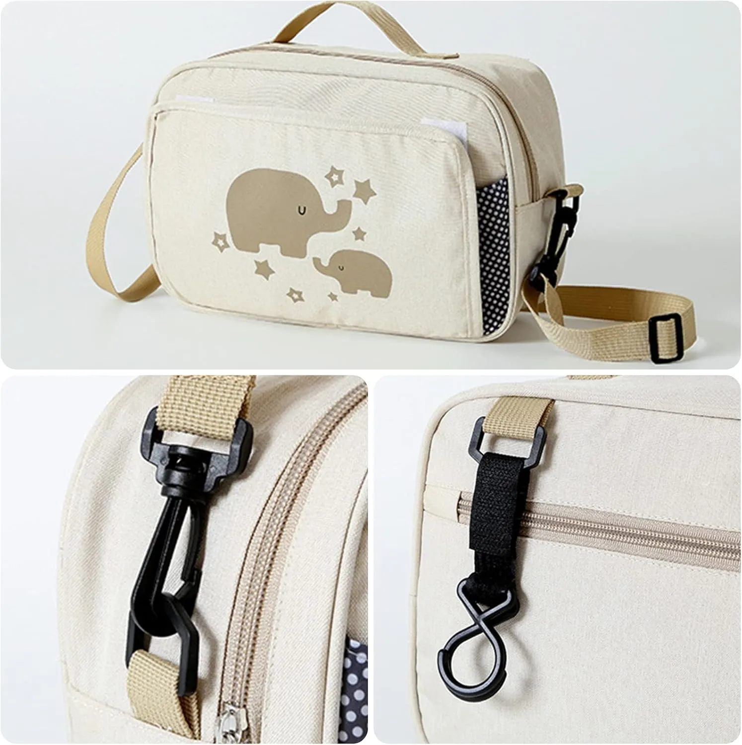 Lmbabter Baby Diaper Bag Stroller Storage Bag Waterproof Diaper Organizer Caddy Infant Tote Portable Mommy Bag for Outdoor