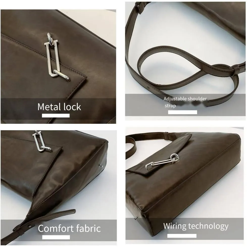Lock handbags underarm bag large capacity women's purses foreign style personality trend shoulder bags