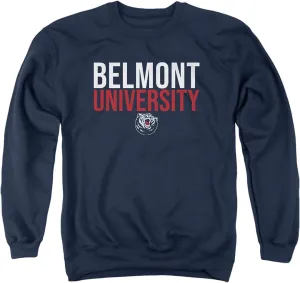 LOGOVISION Belmont University Official Stacked Unisex Adult Crewneck Sweatshirt